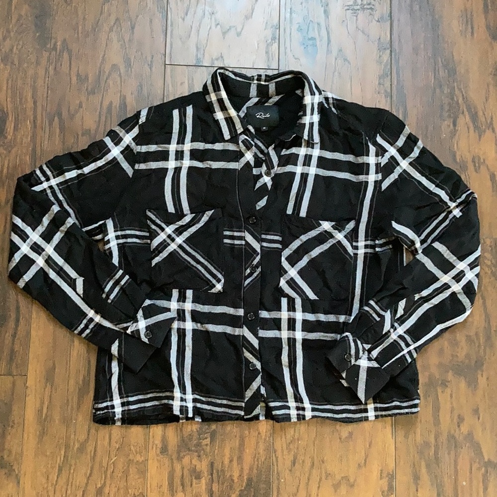 Rails Dylan Black/White Button Down Flannel - image 2